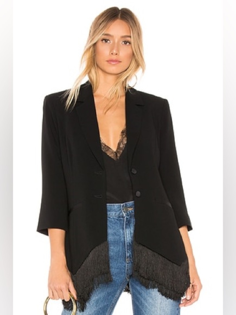Cing a Sept Fringe Violetta Blazer, Size 10